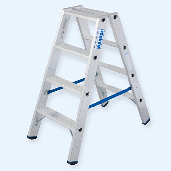 Двусторонняя алюминиевая стремянка со ступенями Krause Stabilo 2х4 (124722)